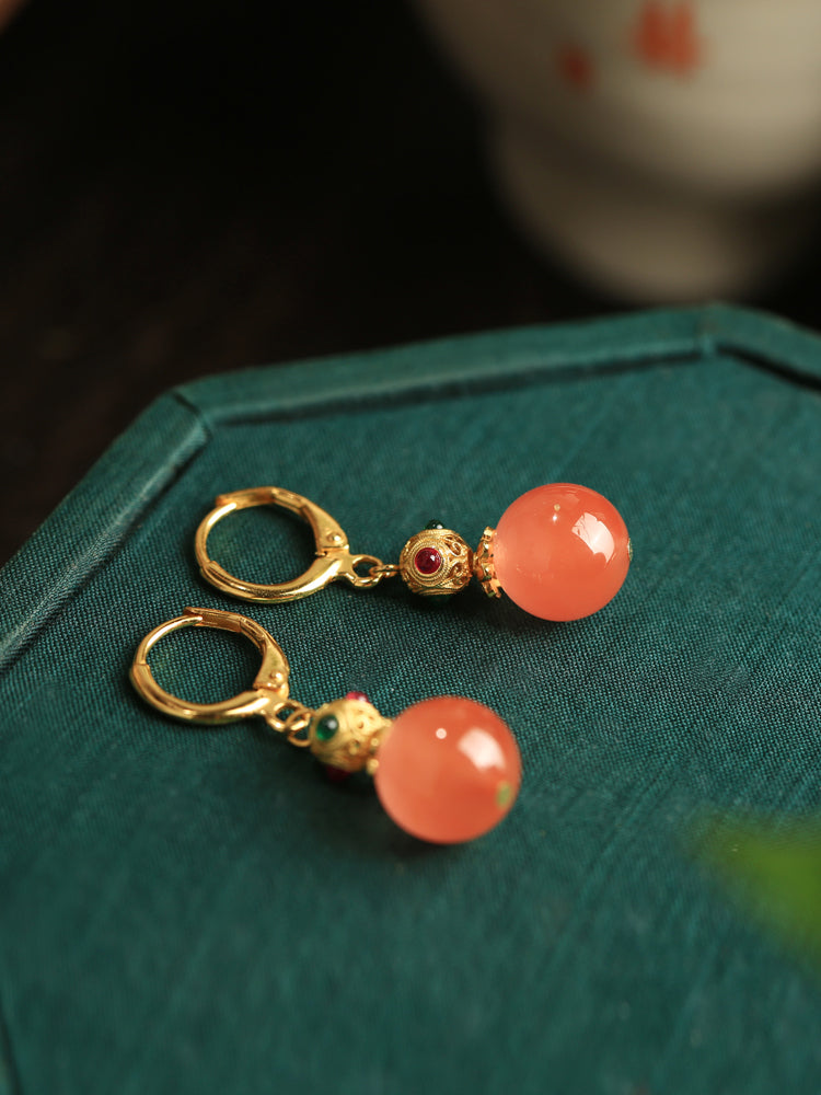 Red Agate Jade Earrings｜China Chic Jade Jewelry