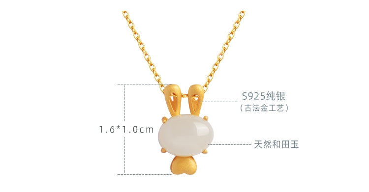 Cute Bunny Jade Necklace ｜ Stylish Jade Jewelry