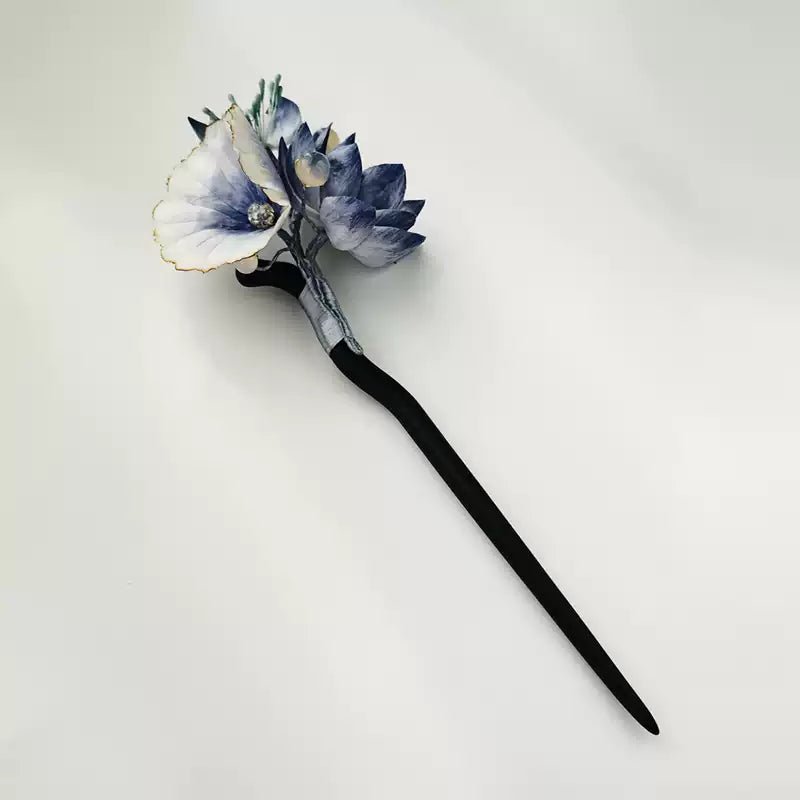 Azure Piercer Velvet Flower Hairpin - Velvet Flower - ORIENTGEM