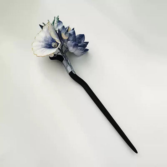 Azure Piercer Velvet Flower Hairpin - Velvet Flower - ORIENTGEM