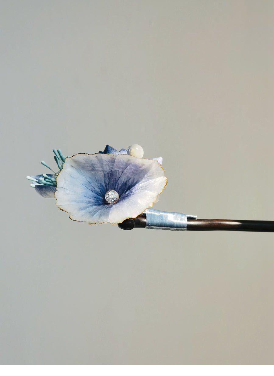 Azure Piercer Velvet Flower Hairpin - Velvet Flower - ORIENTGEM