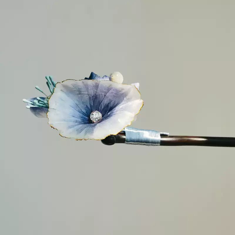 Azure Piercer Velvet Flower Hairpin - Velvet Flower - ORIENTGEM