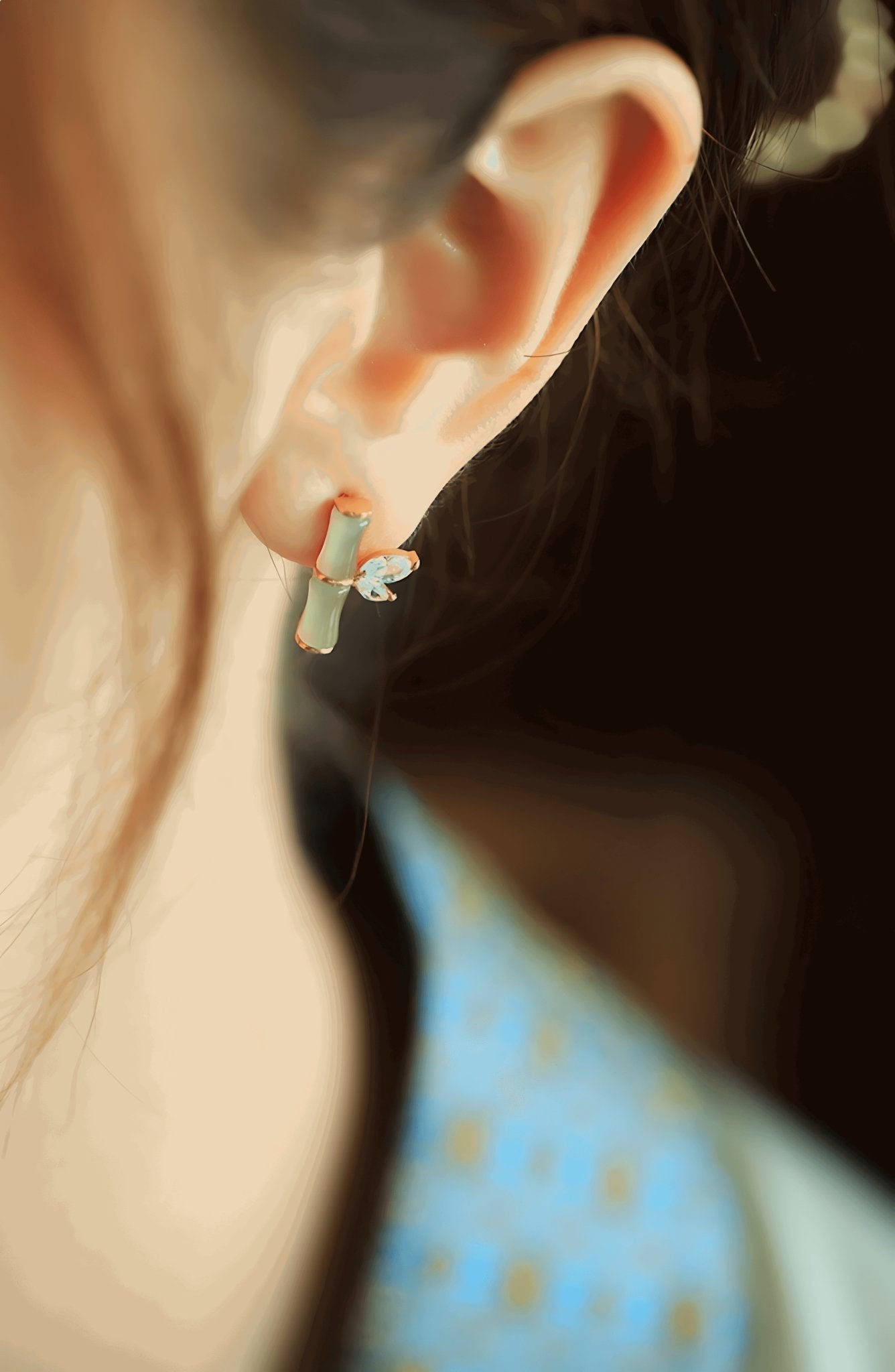 Bamboo Jade Earrings | Jade Jewelry - Silver earrings -Silver jewelry -Sterling silver jewelry - ORIENTGEM