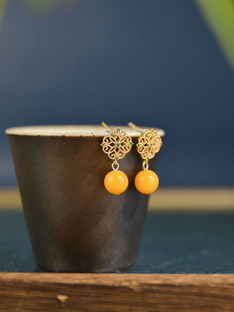 Beeswas Jade Earrings- Jade Jewelry -Silver Earrings -Sterling Silver Earrings - ORIENTGEM