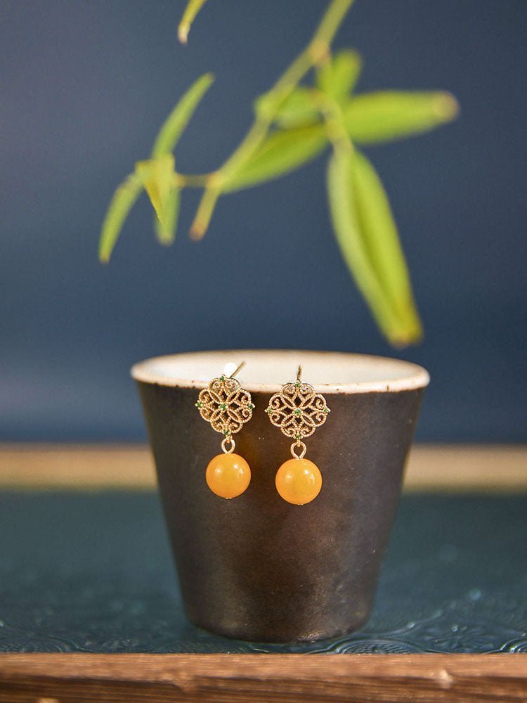 Beeswas Jade Earrings- Jade Jewelry -Silver Earrings -Sterling Silver Earrings - ORIENTGEM