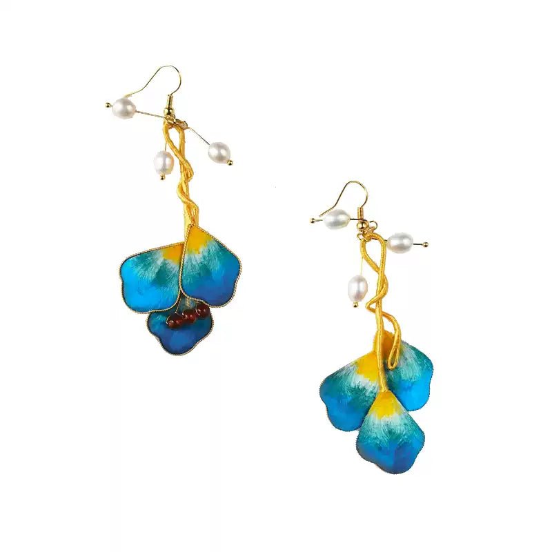 Carefree - New Chinese Style Ronghua Flower Earrings for Women - Velvet Flower - ORIENTGEM