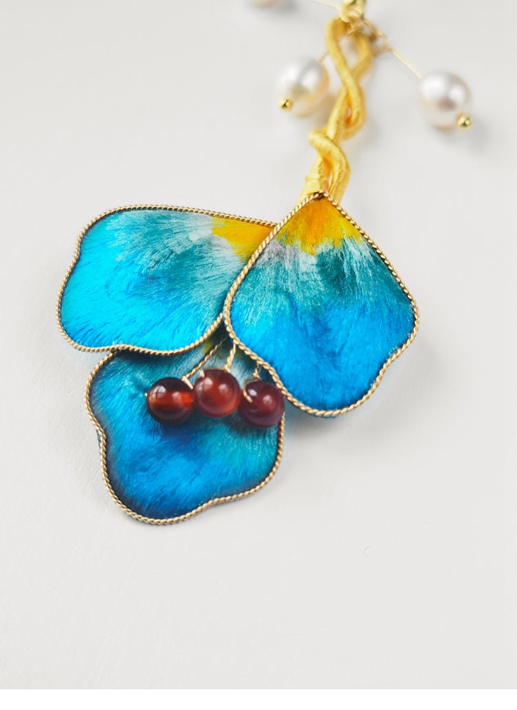Carefree - New Chinese Style Ronghua Flower Earrings for Women - Velvet Flower - ORIENTGEM