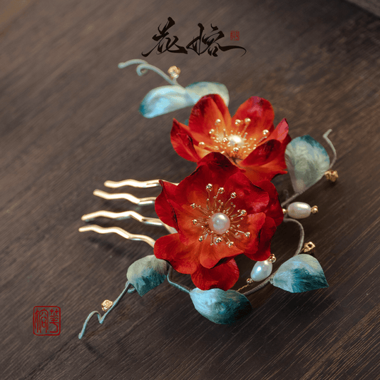 Crystal Heartache Velvet Flower Hairpin - Velvet Flower - ORIENTGEM
