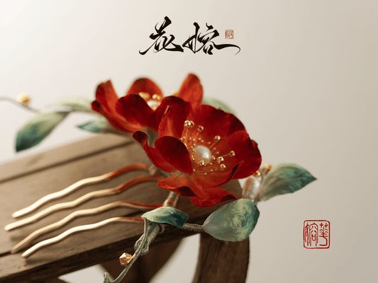 Crystal Heartache Velvet Flower Hairpin - Velvet Flower - ORIENTGEM