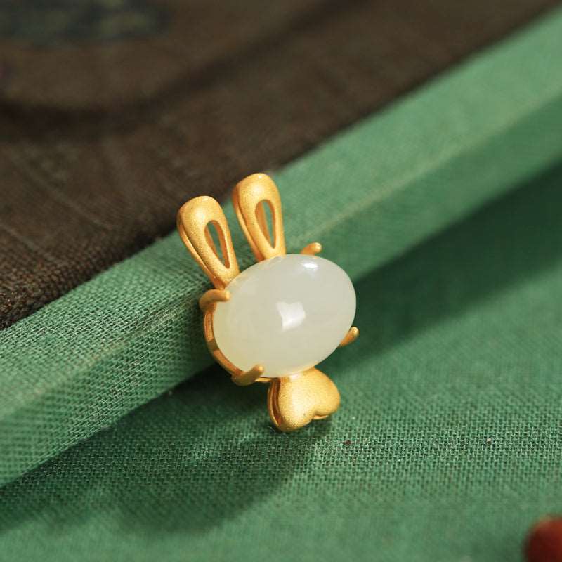 Cute Bunny Jade Necklace | Stylish Jade Jewelry - necklace - ORIENTGEM