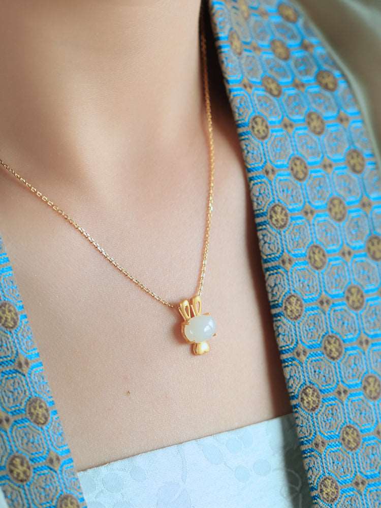 Cute Bunny Jade Necklace | Stylish Jade Jewelry - OrientGem