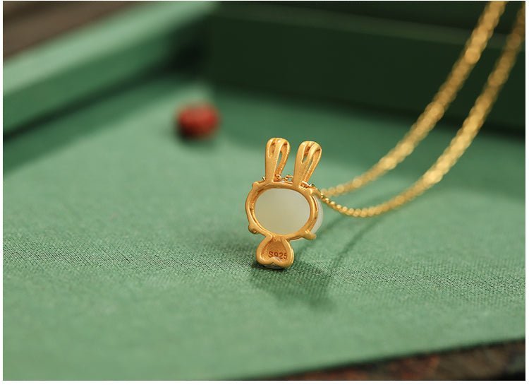 Cute Bunny Jade Necklace | Stylish Jade Jewelry - necklace - ORIENTGEM