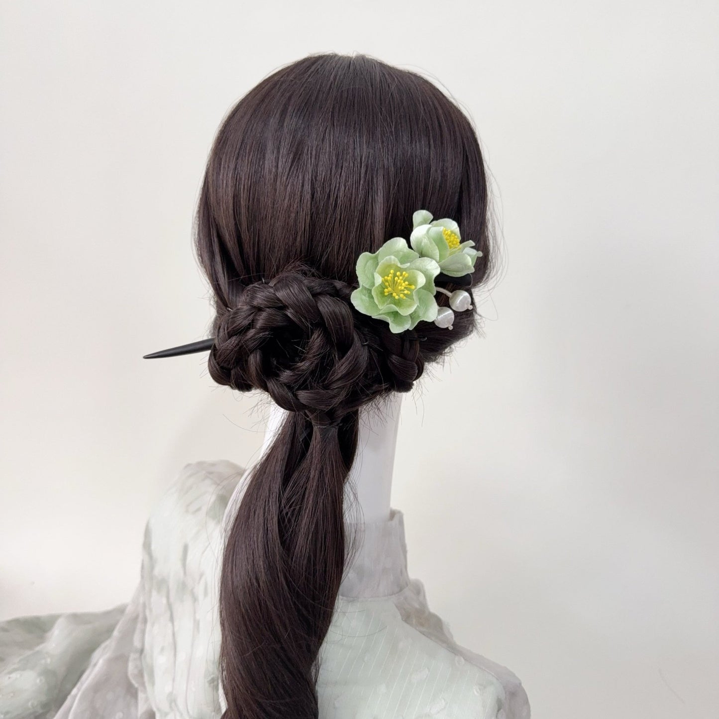 Ebony Velvet Flower Hairpin - Velvet Flower - ORIENTGEM