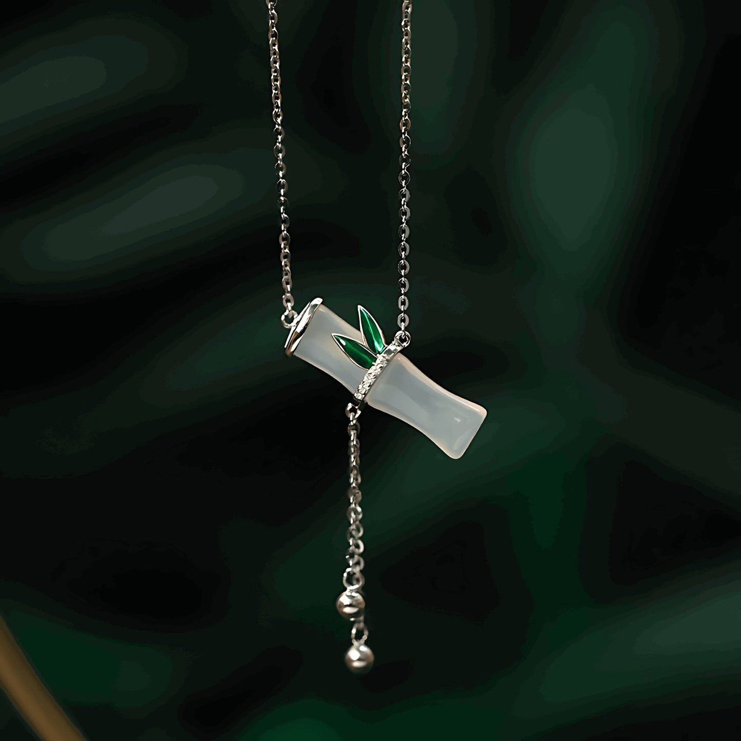 Essence jade necklace - Silver necklace - Sterling Silver Necklace - Jade jewelry -ORIENTGEM