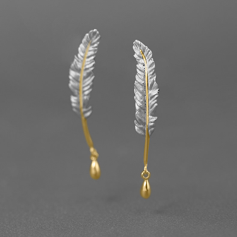 Feather Earrings - earring - ORIENTGEM