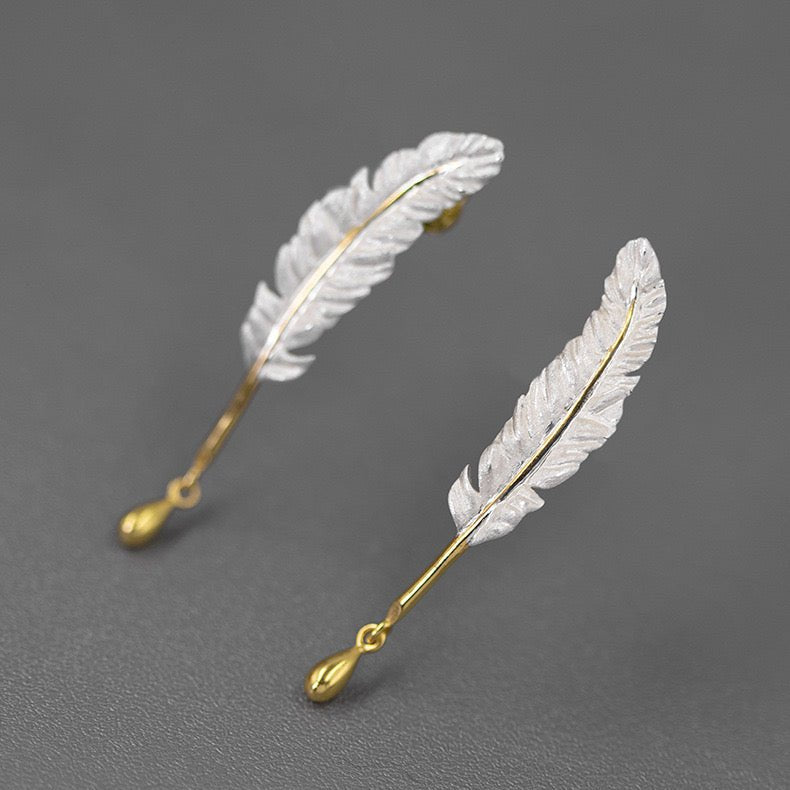 Feather Earrings - earring - ORIENTGEM