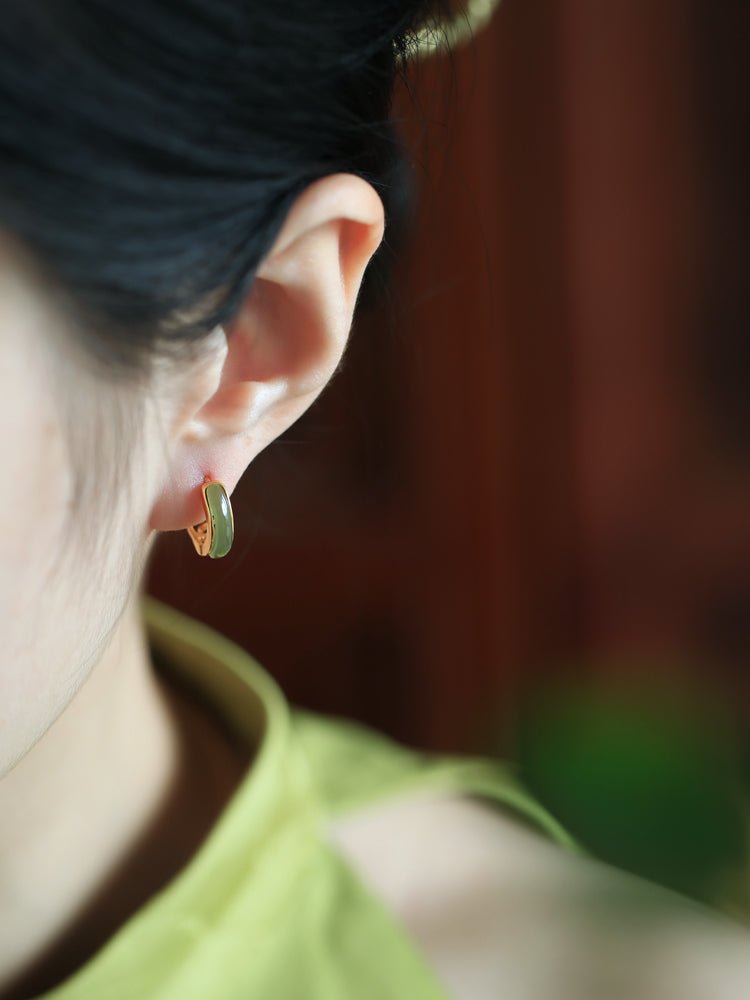 Filigree Jade Earrings | Jade Jewelry - Sterling Silver Earrings - Silver Earrings - Silver Jewelry - ORIENTGEM