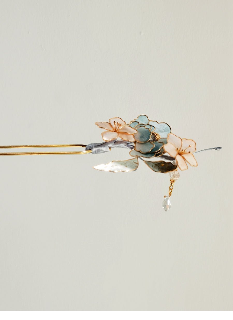 Floating Life Velvet Flower Hairpin | Handmade Jewelry - Hairpin - ORIENTGEM