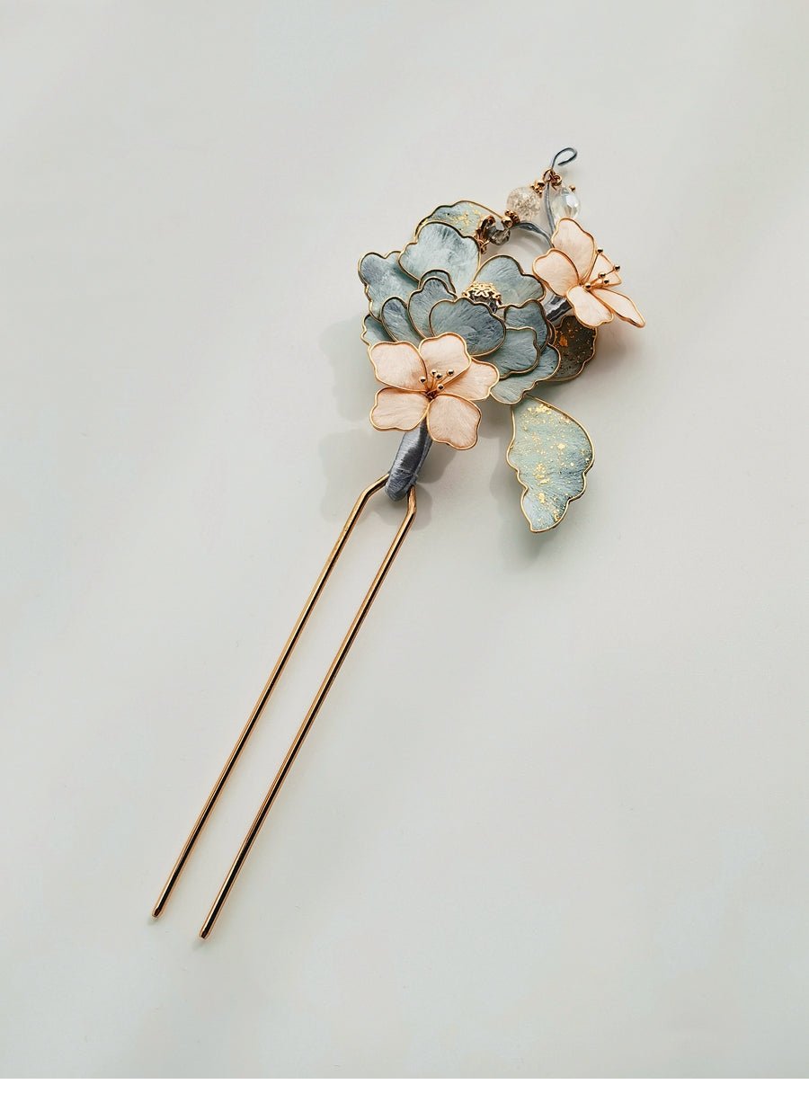 Floating Life Velvet Flower Hairpin | Handmade Jewelry - Hairpin - ORIENTGEM
