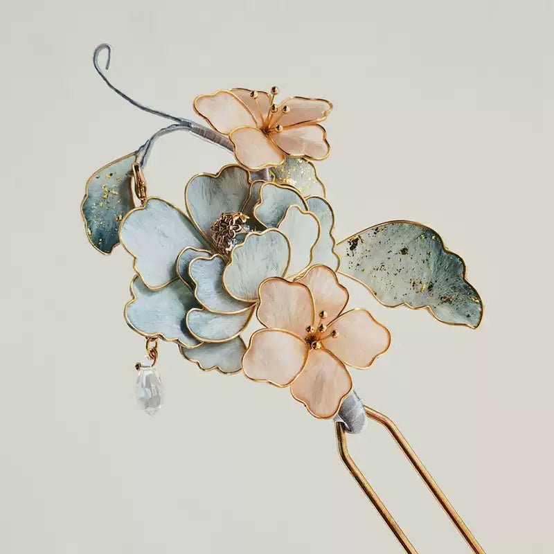 Floating Life Velvet Flower Hairpin | Handmade Jewelry - Hairpin - ORIENTGEM