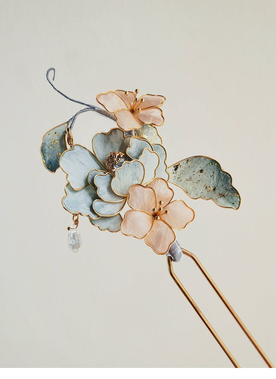 Floating Life Velvet Flower Hairpin | Handmade Jewelry - Hairpin - ORIENTGEM