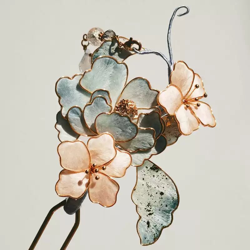 Floating Life Velvet Flower Hairpin | Handmade Jewelry - Hairpin - ORIENTGEM