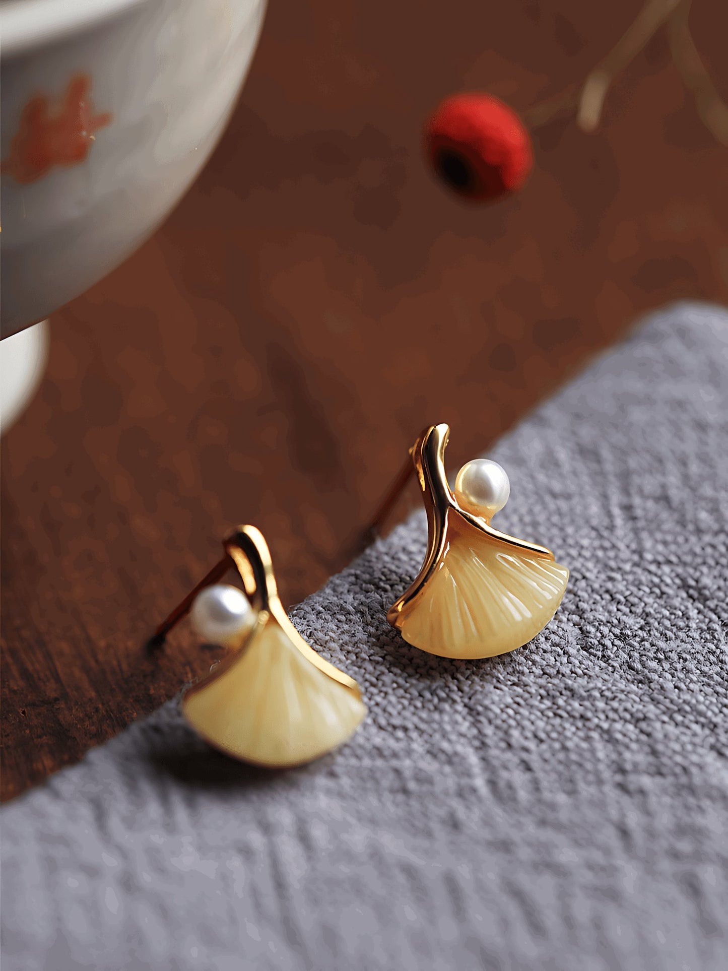 Gingko Gemstone Earrings | Gemstone Jewelry-- Jade Earrings - Jade Jewelry- Silver Earrings -Silver Jewelry- ORIENTGEM