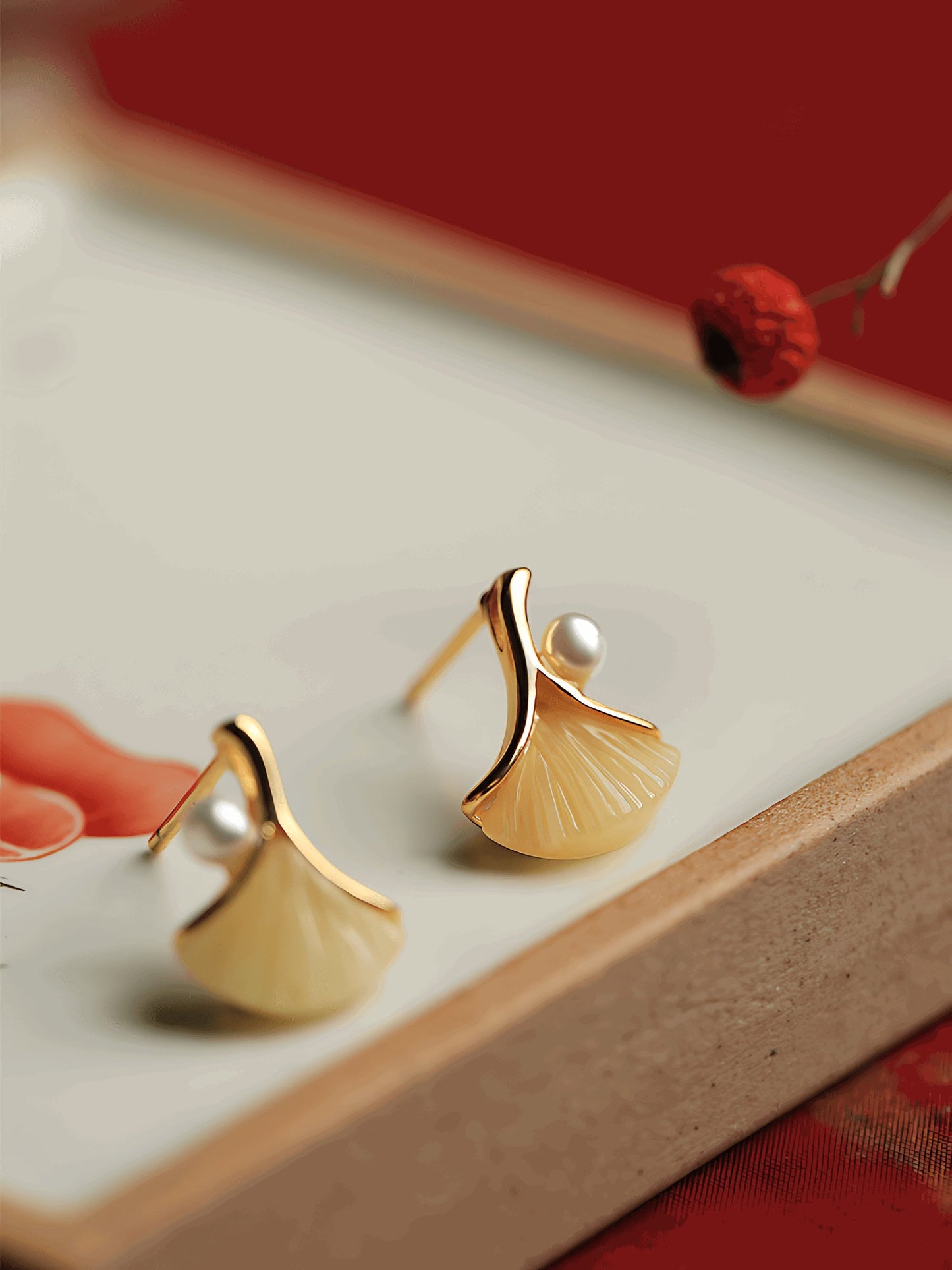 Gingko Gemstone Earrings | Gemstone Jewelry-- Jade Earrings - Jade Jewelry- Silver Earrings -Silver Jewelry- ORIENTGEM