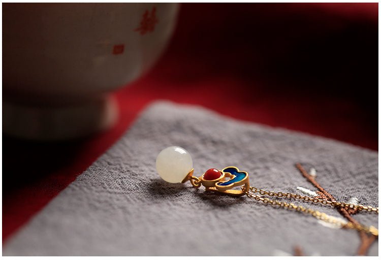 Gold and Jade Necklace| China chic Jade Jewelry - necklace - ORIENTGEM