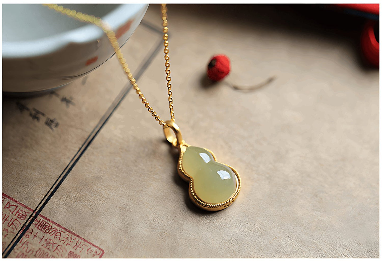 Gourd Jade Necklace | Jade Jewelry -Silver Necklace -Sterling Silver Necklace - ORIENTGEM