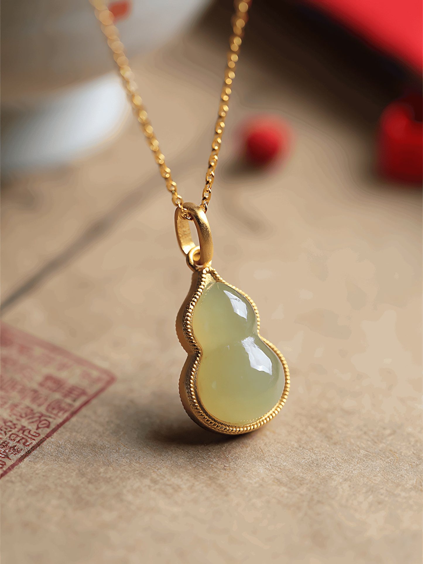Gourd Jade Necklace | Jade Jewelry -Silver Necklace -Sterling Silver Necklace - ORIENTGEM