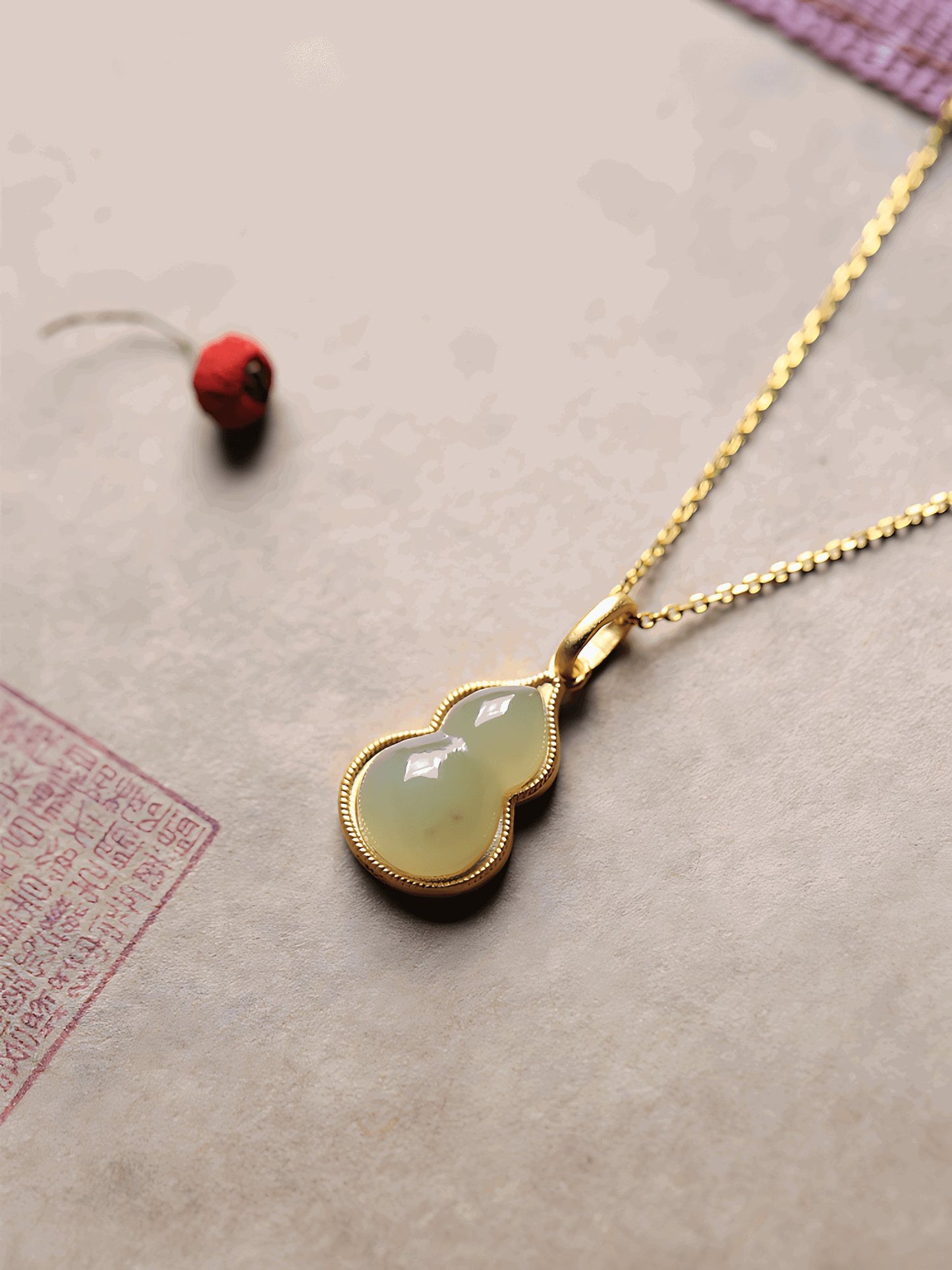Gourd Jade Necklace | Jade Jewelry -Silver Necklace -Sterling Silver Necklace - ORIENTGEM