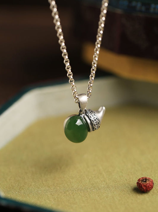 Gourd Jade Necklace | Stylish Jade Jewelry - necklace - ORIENTGEM