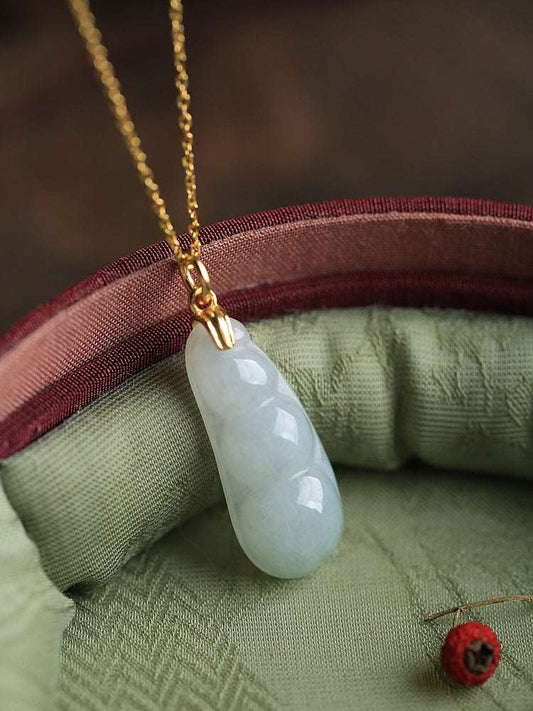 Grenn Bean Jade Necklace | Stylish Jade Jewelry - OrientGem