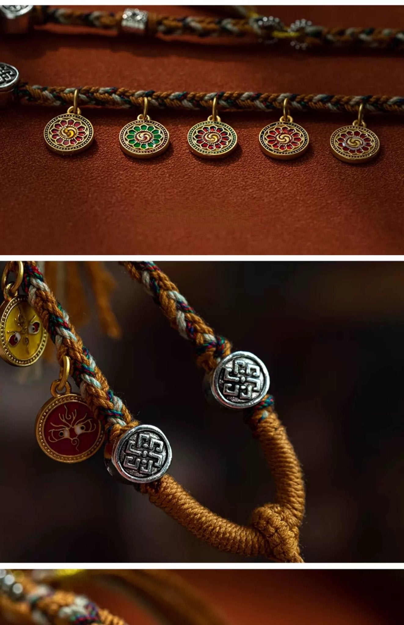 Hand - painted Tibet Mahākāla Thangka Necklace - necklace - ORIENTGEM