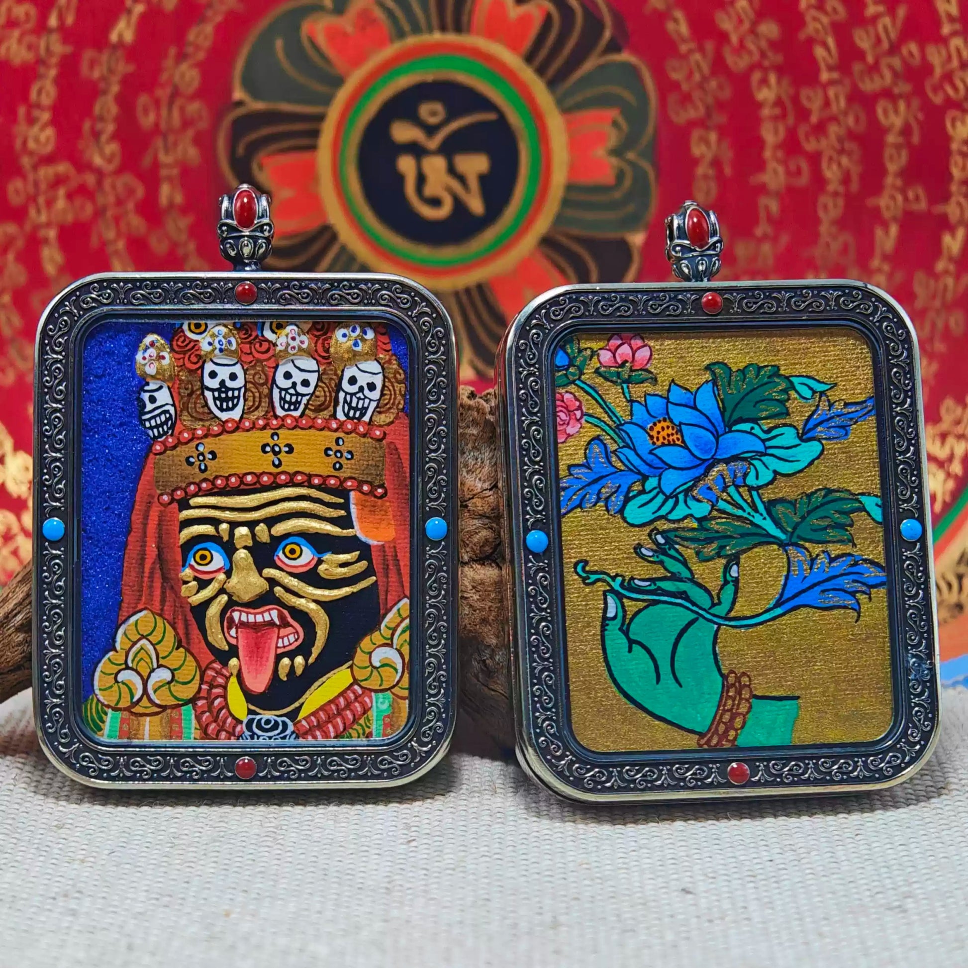 Hand - painted Tibet Zhakiram Thangka Necklace - necklace - ORIENTGEM