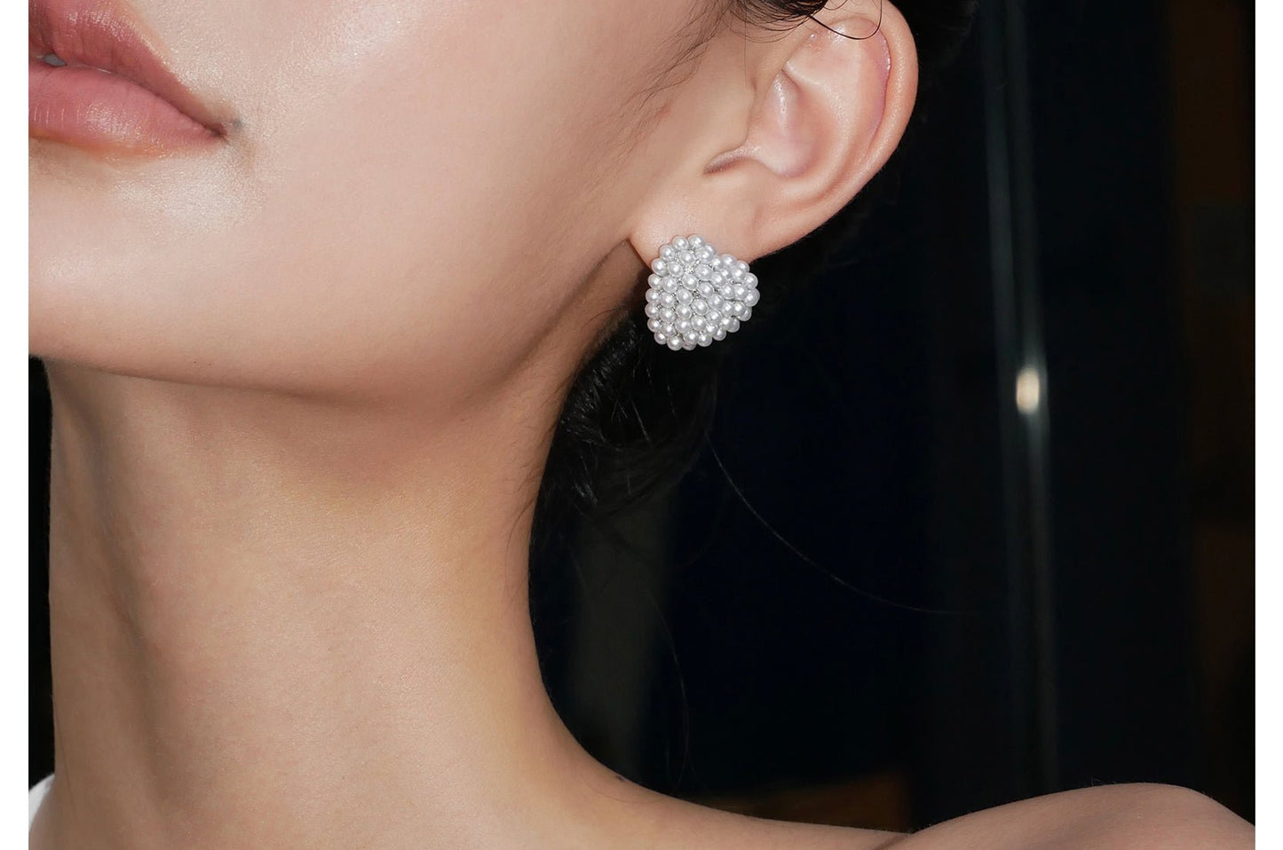 Heart Shaped Pearl Earrings - earring - ORIENTGEM