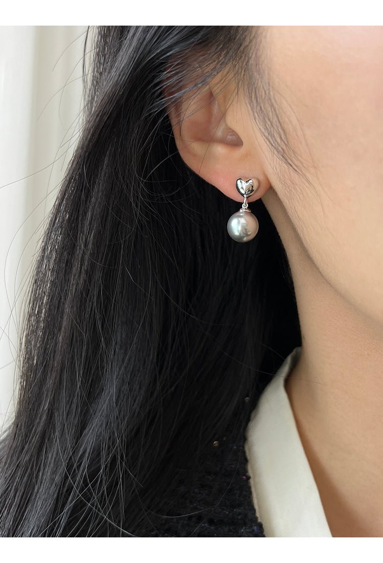 Heart Shaped Pearl Earrings - earring - ORIENTGEM