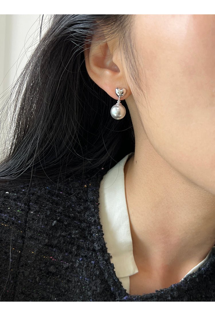 Heart Shaped Pearl Earrings - earring - ORIENTGEM