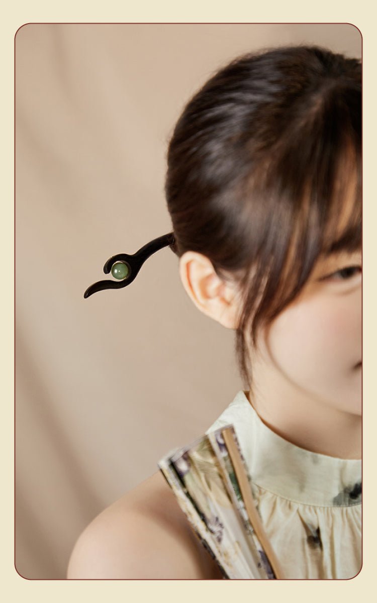 Jade Bead Hairpin | Jade Jewelry - Hairpin - ORIENTGEM