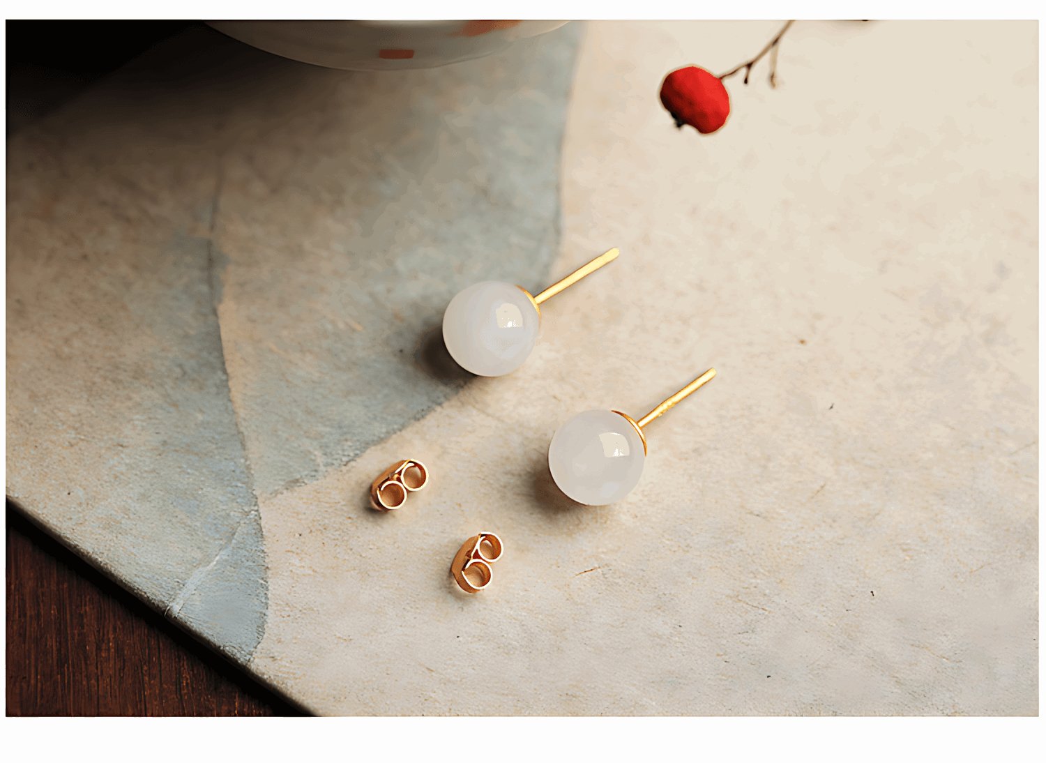 Jade Stud Earrings -Jade Jewelry - Silver Necklace -Silver Jewelry- Sterling SIlver Jewelry-ORIENTGEM