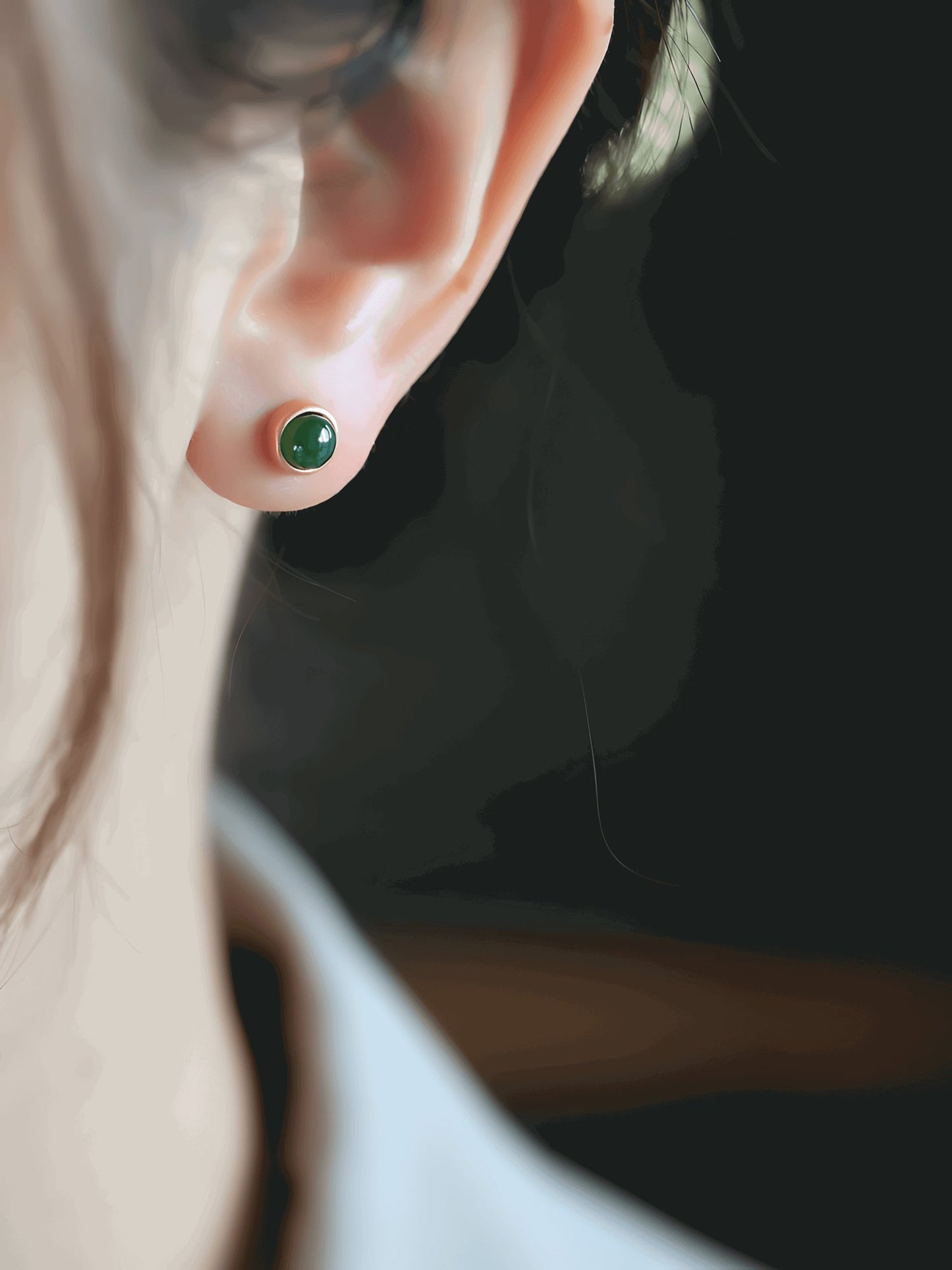 Jade Stud Earrings | Jade Jewelry - Silver earrings -Silver jewelry -Sterling silver jewelry - ORIENTGEM