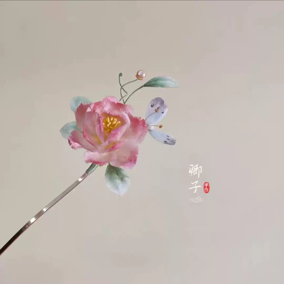 JiJun Velvet Flower Hairpin - Velvet Flower - ORIENTGEM