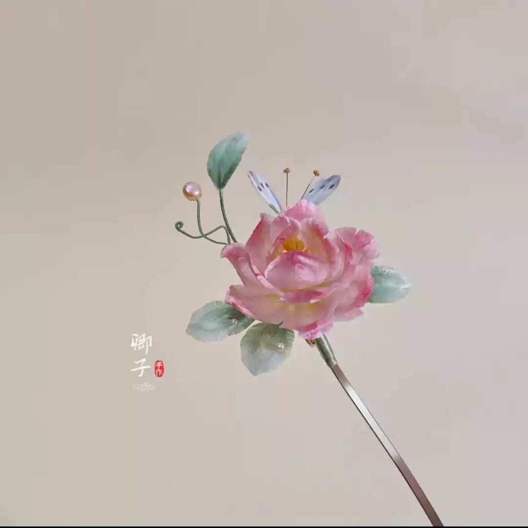 JiJun Velvet Flower Hairpin - Velvet Flower - ORIENTGEM
