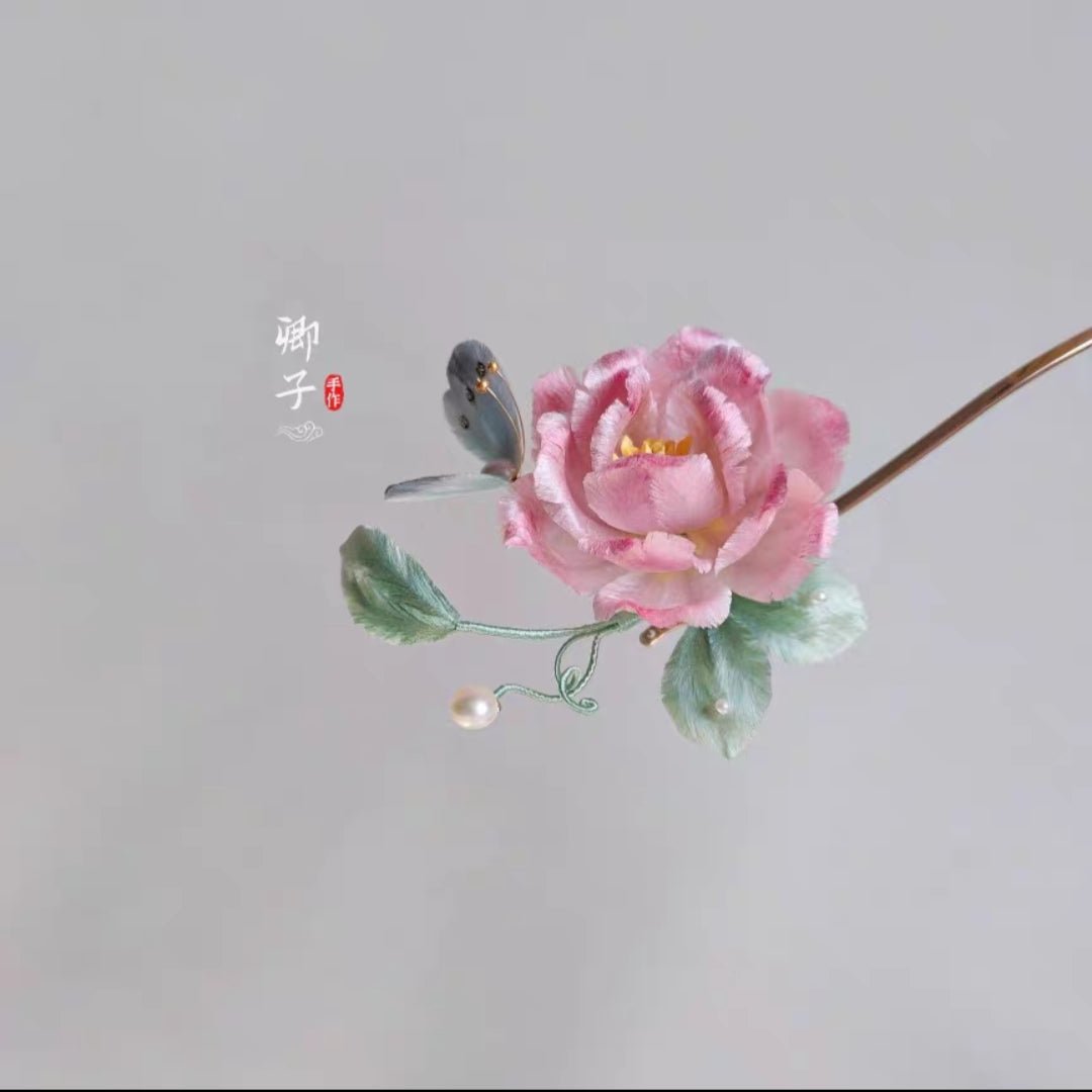 JiJun Velvet Flower Hairpin - Velvet Flower - ORIENTGEM