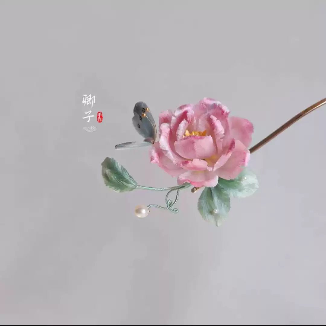 JiJun Velvet Flower Hairpin - Velvet Flower - ORIENTGEM