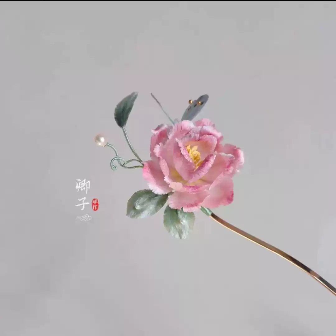 JiJun Velvet Flower Hairpin - Velvet Flower - ORIENTGEM