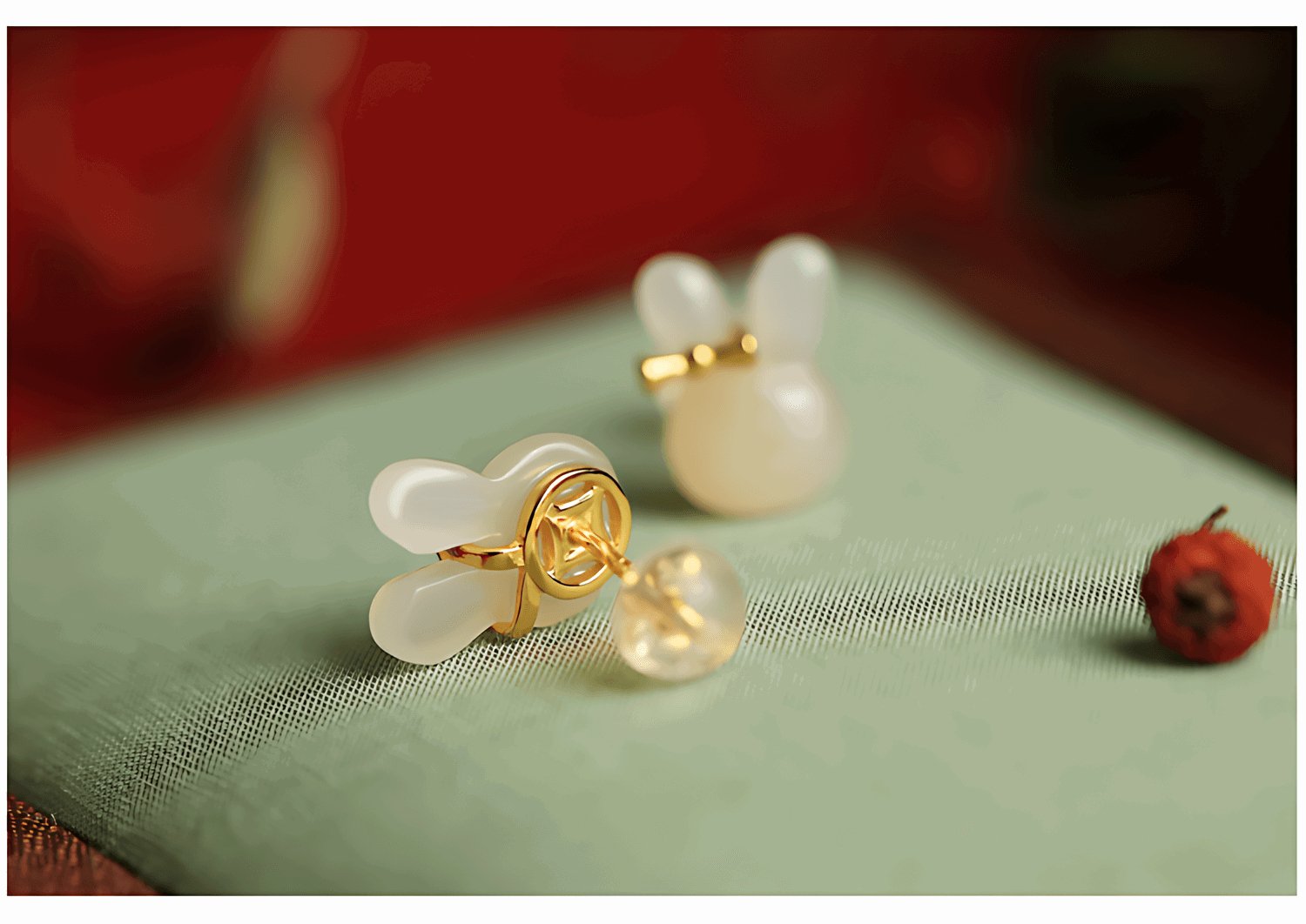 Little Bunny Jade Earrings  | Jade Jewelry - Silver earrings -Silver jewelry -Sterling silver jewelry - ORIENTGEM
