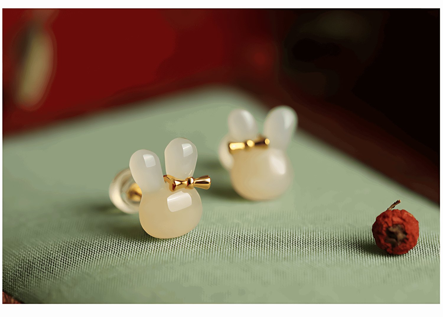 Little Bunny Jade Earrings  | Jade Jewelry - Silver earrings -Silver jewelry -Sterling silver jewelry - ORIENTGEM