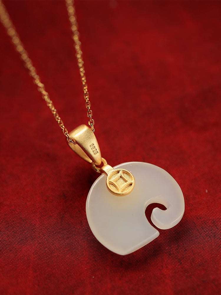 Little Elephant Jade Necklace|Stylish Jade Jewelry - OrientGem
